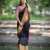 Uppada Pure Pattu Big Border Plain Saree - Image 2