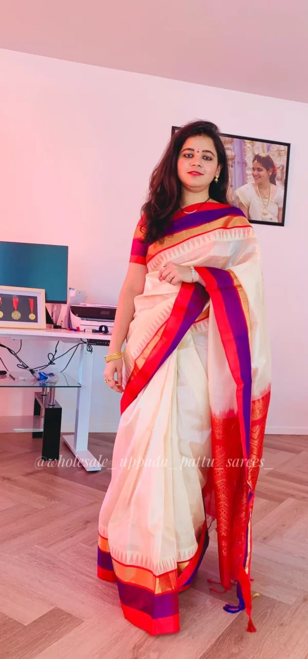 Kuppadam pattu Temple Border saree