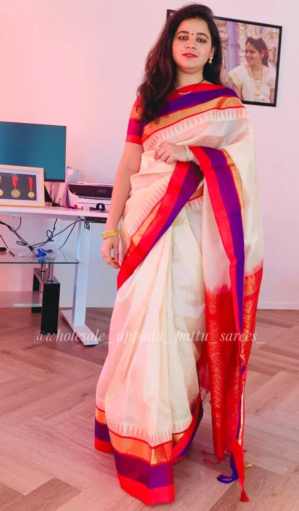 Kuppadam pattu Temple Border saree