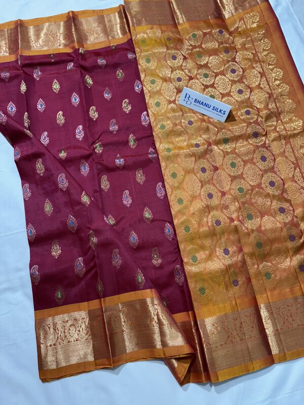 Kanchi Pattu Allover Design Equal Border Saree