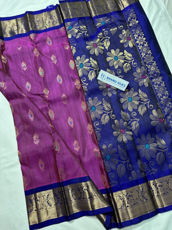 Kanchi Pattu Allover Design Equal Border Saree