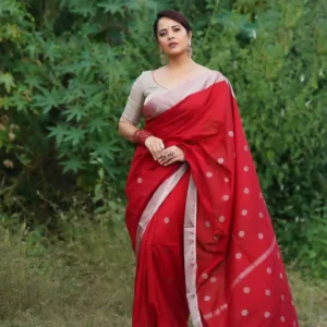 Uppada Pure Pattu Coin Buta Saree Wore by Anasuya