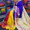 Uppada Pure Pattu Multi Color Saree - Image 4