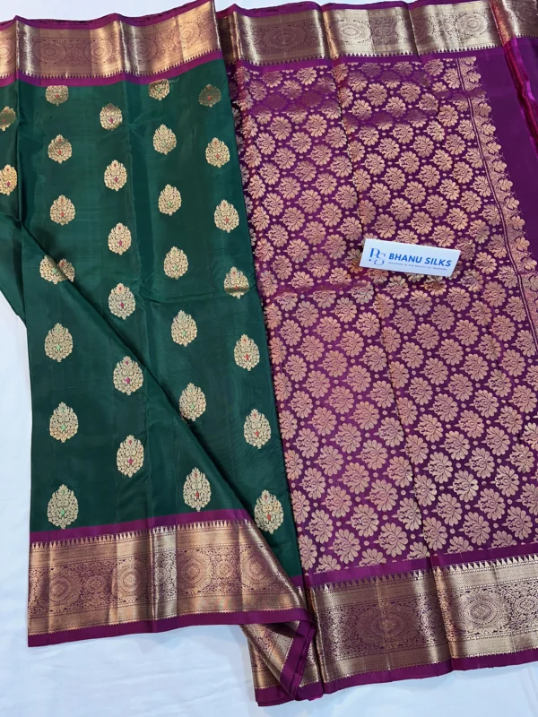 Kanchi Pattu Allover Buti Equal Border Saree