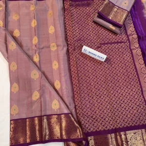 Kanchi Pattu Allover Buti Equal Border Saree