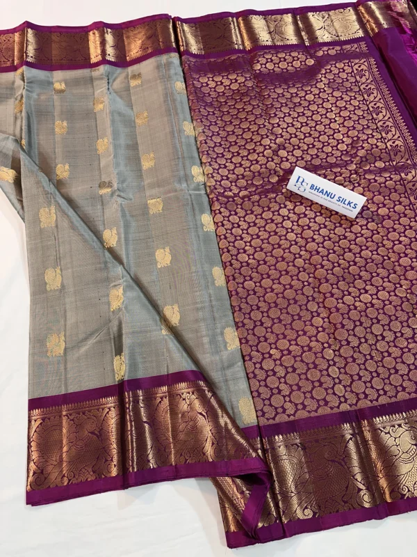 Kanchi Pattu Allover Buti Equal Border Saree
