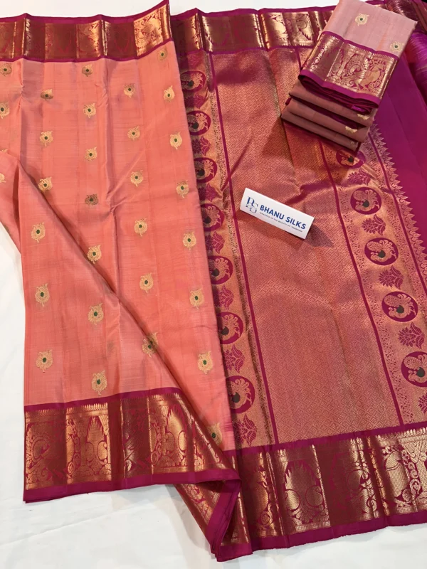 Kanchi Pattu Allover Buti Equal Border Saree