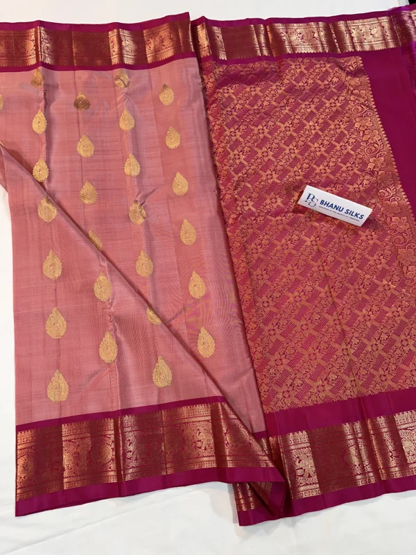Kanchi Pattu Allover Buti Equal Border Saree