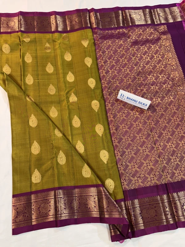 Kanchi Pattu Allover Buti Equal Border Saree