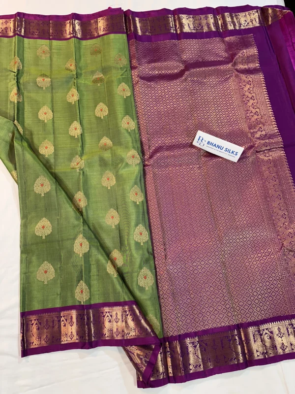 Kanchi Pattu Allover Buti Equal Border Saree