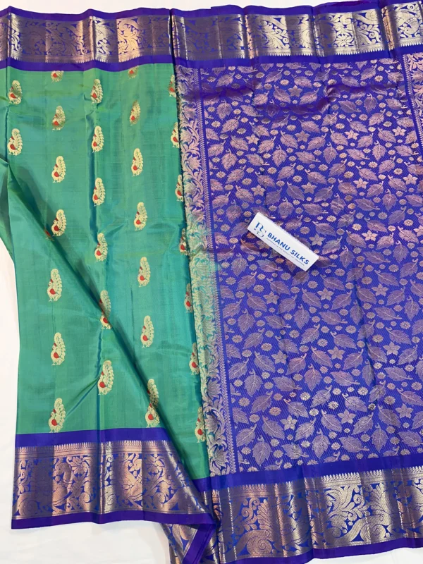 Kanchi Pattu Allover Buti Equal Border Saree