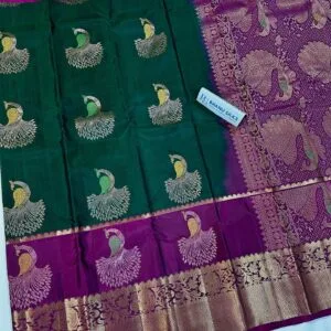 Kanchi Pattu Peacock Buti Design Saree