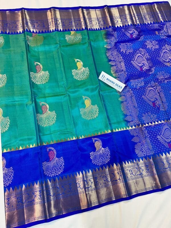Kanchi Pattu Peacock Buti Design Saree