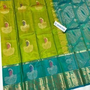 Kanchi Pattu Peacock Buti Design Saree