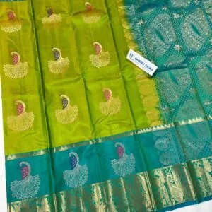 Kanchi Pattu Peacock Buti Design Saree