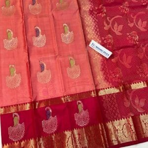 Kanchi Pattu Peacock Buti Design Saree