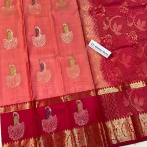 Kanchi Pattu Peacock Buti Design Saree