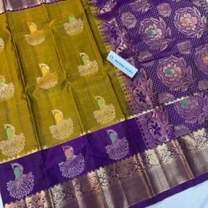 Kanchi Pattu Peacock Buti Design Saree