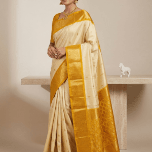 Vintage Kanchi Pattu Equal Border Saree