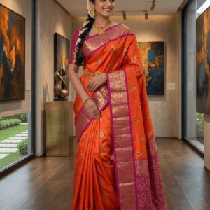 Vintage Kanchi Pattu Equal Border Saree