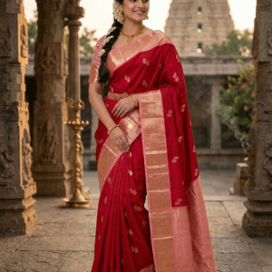 Vintage Kanchi Pattu Equal Border Saree