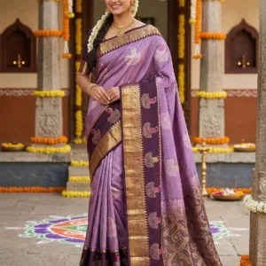 Trending Kanchi Pattu Saree with Peacock Design