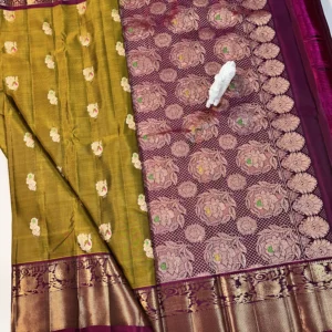 Kanchi Pattu Double Wrap Meena Buta Sarees