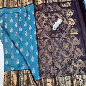 Kanchi Pattu Double Wrap Meena Buta Sarees