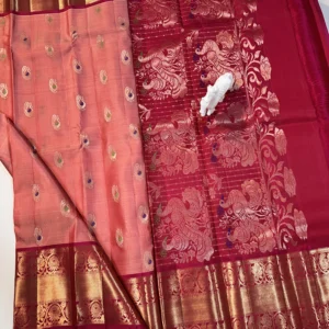 Kanchi Pattu Double Wrap Meena Buta Sarees