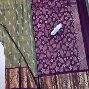 Kanchi Pattu Double Wrap Meena Buta Sarees