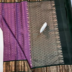 Kanchi Pattu Allover Checks with Buti Saree