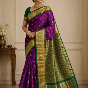 Kanchi Pattu Equal Border Saree