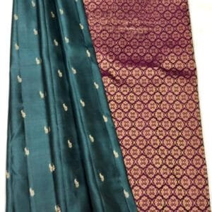 Kanchi Pattu Double Wrap Small Border Saree