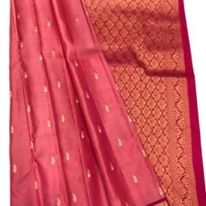 Kanchi Pattu Double Wrap Small Border Saree