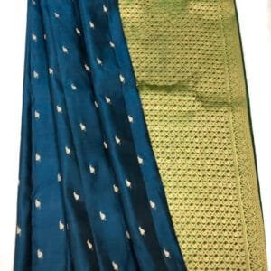 Kanchi Pattu Double Wrap Small Border Saree
