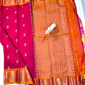 Kanchi Pattu Equal Border Meena Buti Saree
