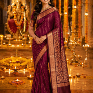 Kanchi Pattu Allover Buta Design Saree