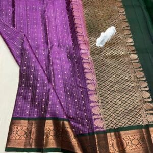 Kanchi Pattu Small Checks with Buti Saree